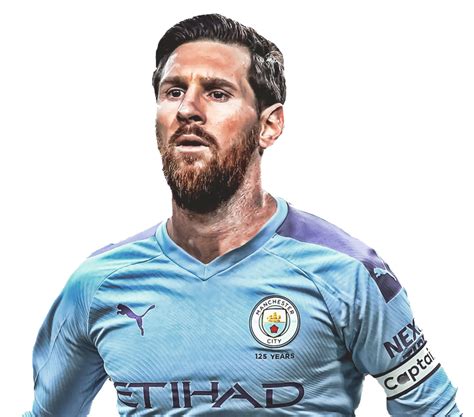 messi in mancity kit.